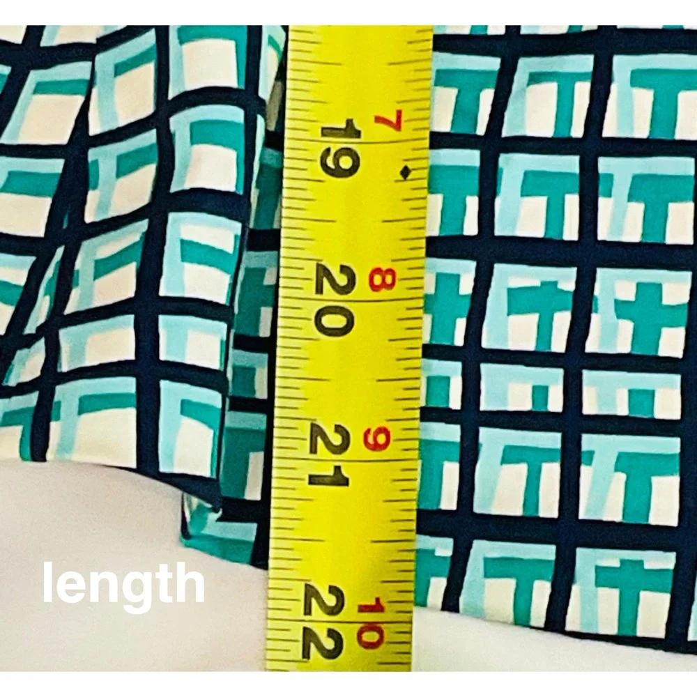 Kate Spade NY Tatiana Blue Green Peplum Check Top Shirt Blouse S cotton preppy